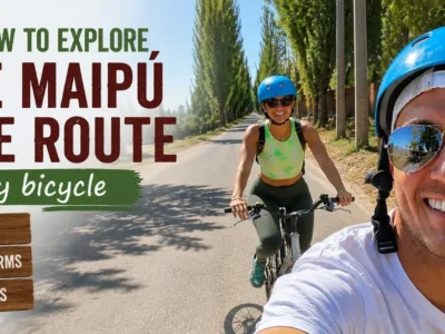 Guide to exploring the Maipú Wine Route by bike, visiting wineries, olive oil farms, and restaurants in Mendoza, Argentina.
