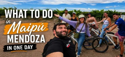 Tourists enjoying a self-guided bike tour through the wineries of Maipú Mendoza, Argentina.