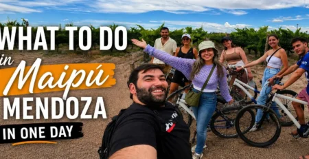 Tourists enjoying a self-guided bike tour through the wineries of Maipú Mendoza, Argentina.