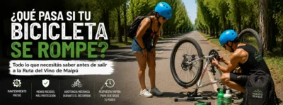 Mechanical assistance service during a bike tour in Maipú, Mendoza