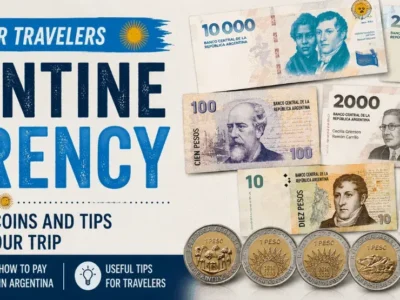 Cover image of the travel guide about Argentina's currency for tourists.