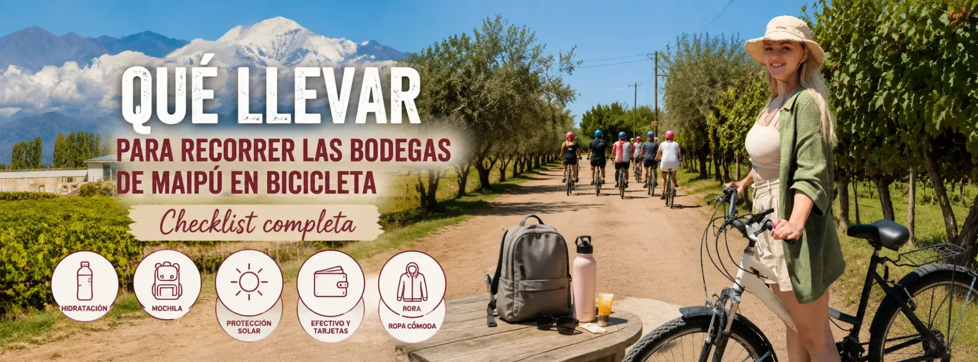 Qué llevar para recorrer las bodegas de Maipú en bicicleta