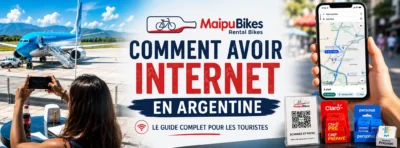 Touriste utilisant une carte SIM locale en Argentine pour accéder à Internet mobile pendant son voyage.