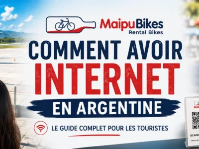 Touriste utilisant une carte SIM locale en Argentine pour accéder à Internet mobile pendant son voyage.