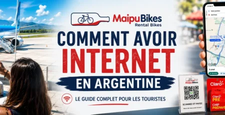 Touriste utilisant une carte SIM locale en Argentine pour accéder à Internet mobile pendant son voyage.