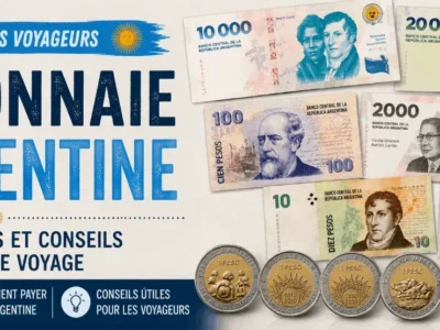 Couverture du guide sur la monnaie de l’Argentine pour les touristes.