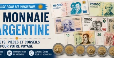 Couverture du guide sur la monnaie de l’Argentine pour les touristes.