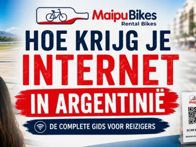 Toerist gebruikt een lokale simkaart in Argentinië om onderweg mobiel internet te hebben.