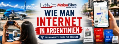 Tourist nutzt eine lokale SIM-Karte in Argentinien für mobiles Internet während der Reise.