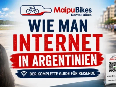 Tourist nutzt eine lokale SIM-Karte in Argentinien für mobiles Internet während der Reise.