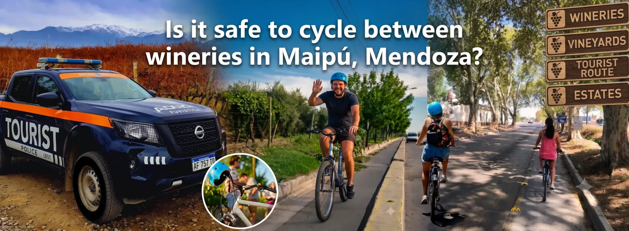 Is it safe to cycle between wineries in Maipú, Mendoza?