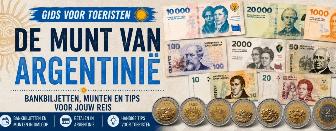 Omslag van de reisgids over de Argentijnse valuta voor toeristen.