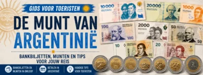 Omslag van de reisgids over de Argentijnse valuta voor toeristen.