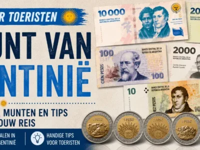 Omslag van de reisgids over de Argentijnse valuta voor toeristen.