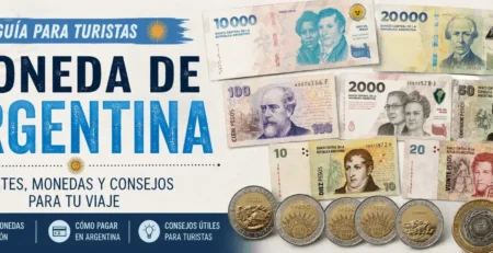 Portada de la guía sobre la moneda de Argentina para turistas.