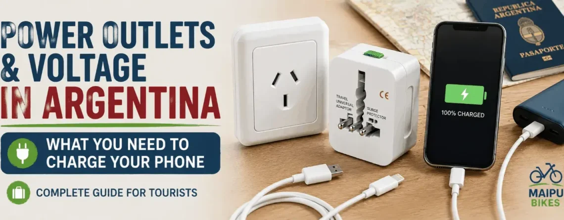 Power outlet, universal travel adapter and phone charging in Argentina