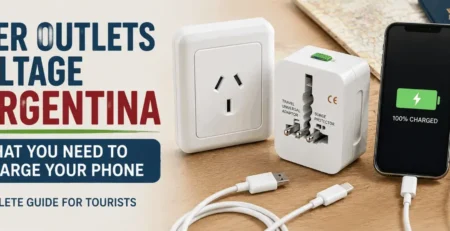 Power outlet, universal travel adapter and phone charging in Argentina