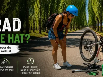 Mechanische Hilfe während einer Fahrradtour auf der Weinstraße von Maipú