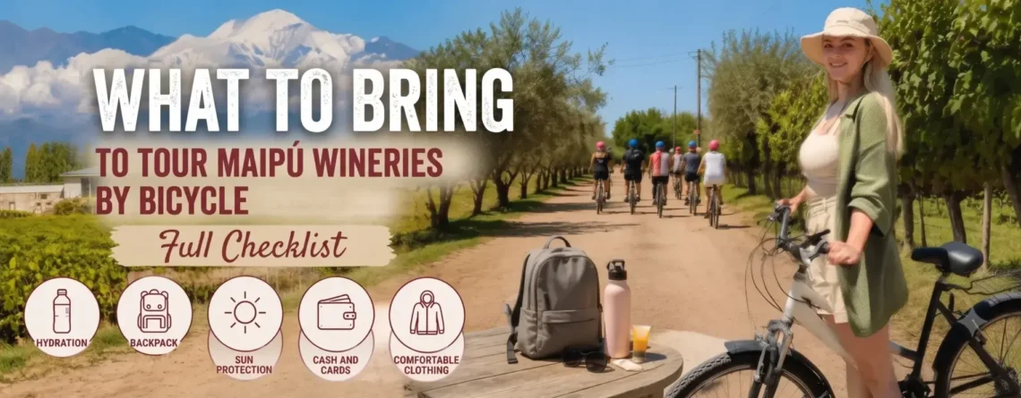 Checklist of what to bring for a bike tour to the wineries of Maipú, Mendoza, Argentina.