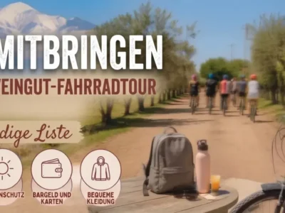 Checkliste für eine Fahrradtour zu den Weingütern von Maipú, Mendoza, Argentinien.