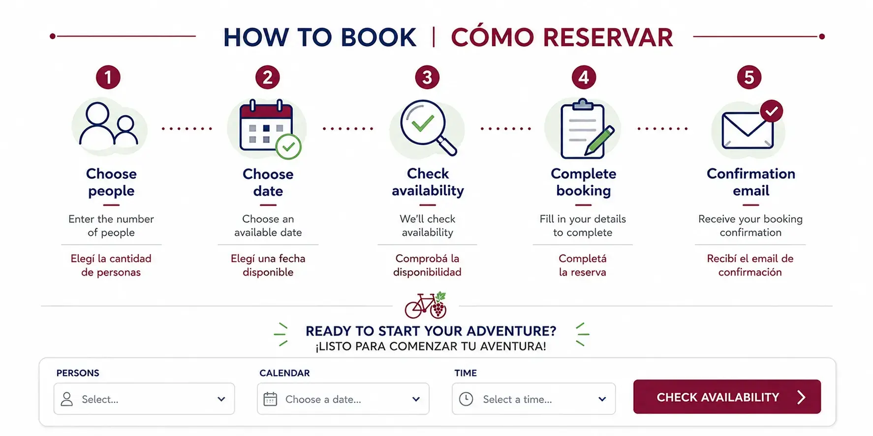 How to book a self-guided bike rental in Maipú Mendoza – Step by step reservation process. How to book a self-guided bike rental in Maipú Mendoza – Step by step reservation process.