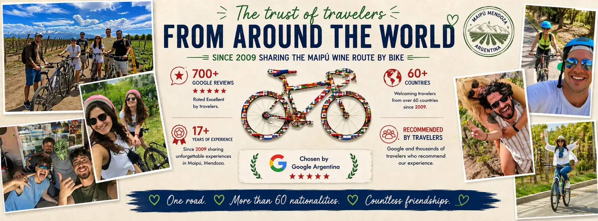 Maipu Bikes chosen by Google Argentina and travelers from around the world